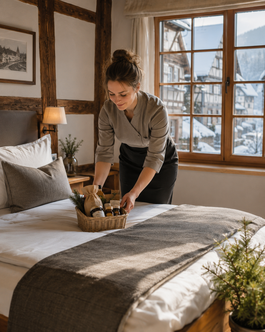 Vor-Ort-Team von Favorent an einer Ferienwohnung im Harz